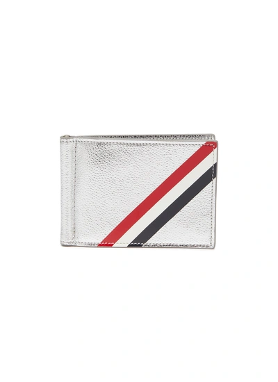 Bi-Fold Stripe Detail Moneyclip Wallet