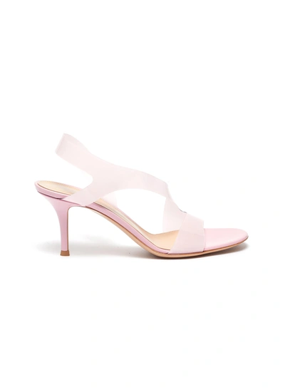 Shop Gianvito Rossi Plexi' Asymmetric Strap Sandal In Pink