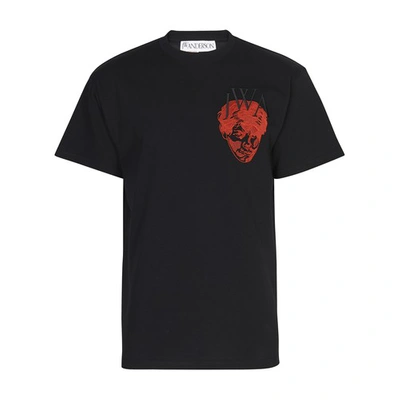 Shop Jw Anderson Embroidered Jwa T-shirt In Black