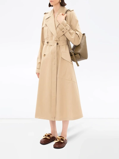 Shop Jw Anderson Double-breasted Belted Trench Coat In Neutrals