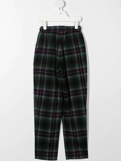 Shop Duoltd Check Print Trousers In Green