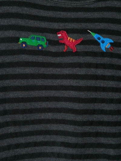 Shop Familiar Car, Dinosaur, And Rocket Embroidered Top In Grey