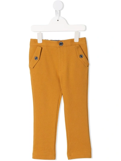 Shop Familiar Vibrant Cotton-blend Trousers In Yellow