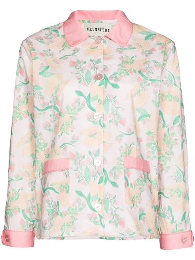 Shop Helmstedt Floral Print Pajama Shirt In Pink