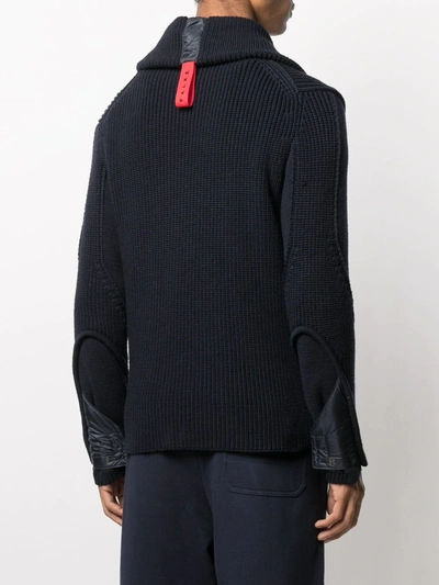 Shop Falke Ribbed-detail Funnel-neck Jumper In Blue