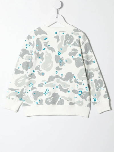 Shop A Bathing Ape Shark-detail Camouflage-print Sweatshirt In White