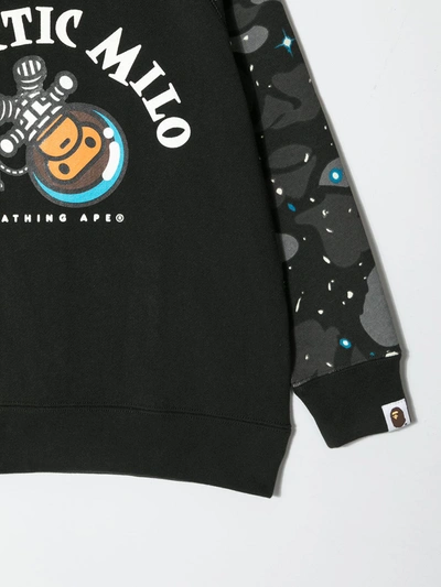 Shop A Bathing Ape Graphic Print Long-sleeved Sweatshirt In Black