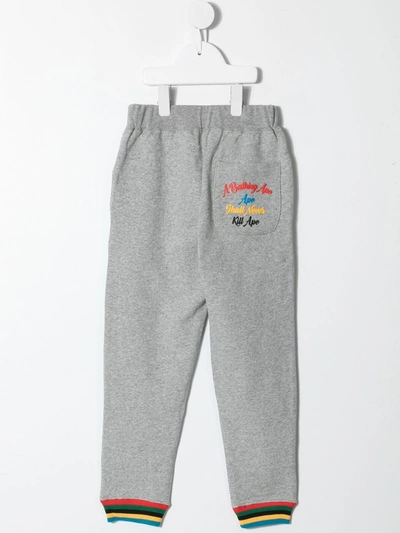 Shop A Bathing Ape Shark-print Track Pants In Grey