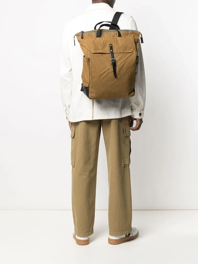 Shop Ally Capellino Fin Twill Backpack In Brown