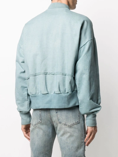 Shop Val Kristopher Raw Sweatshirt With Buckle-fastening Pocket In Blue