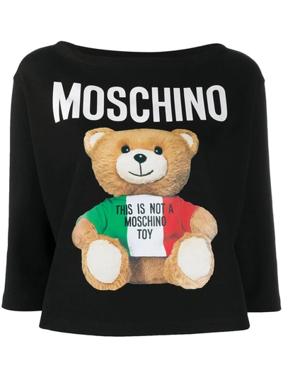 Shop Moschino Teddy Bear Print T-shirt In Black