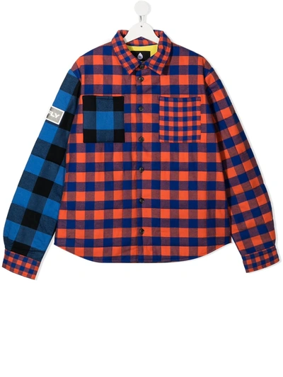 Shop Duoltd Teen Plaid Check Shirt In Orange