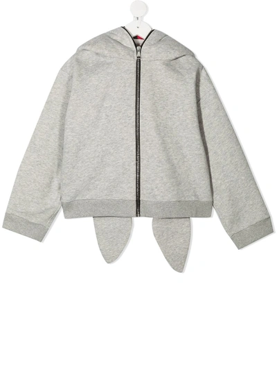 Shop Natasha Zinko Rabbit Hooded Jacket In Grey