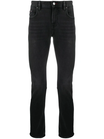 Shop Tommy Hilfiger Classic Slim-fit Jeans In Black