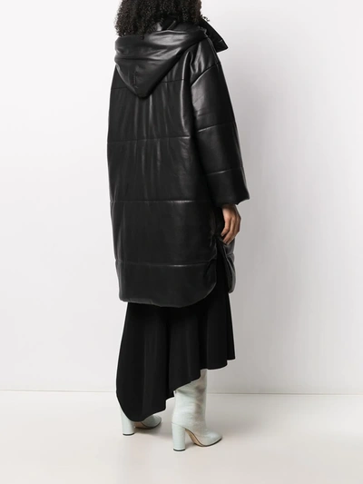 Shop Nanushka Padded Oversized Coat In Black