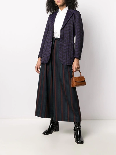 Needles Butterfly-pattern Single-breasted Blazer In Purple