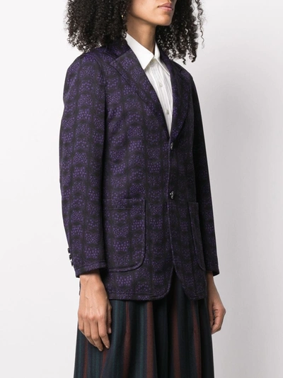 Needles Butterfly-pattern Single-breasted Blazer In Purple