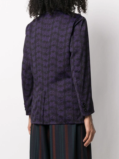 Needles Butterfly-pattern Single-breasted Blazer In Purple