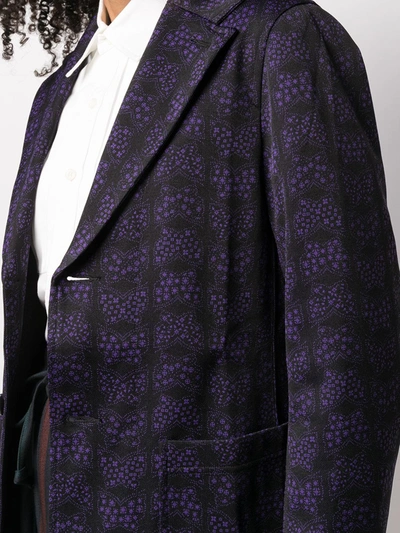 Needles Butterfly-pattern Single-breasted Blazer In Purple