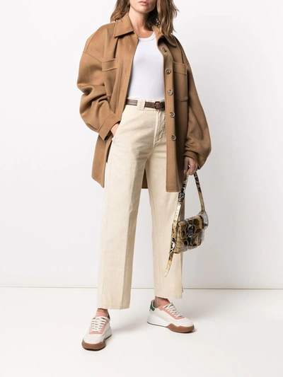Shop Dickies Cropped Wide-leg Trousers In Neutrals