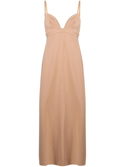 Shop Eres Silhouette Long Night Gown In Neutrals