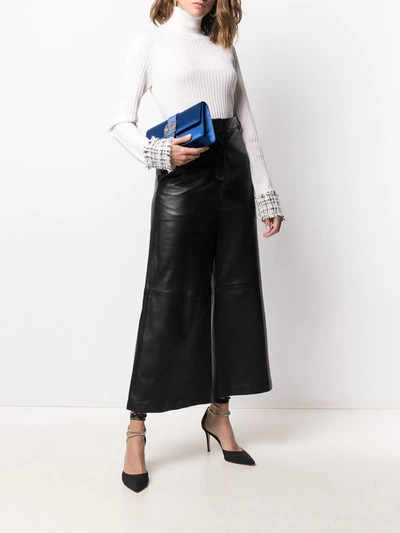 Manolo Blahnik Capri Clutch Bag In Blue