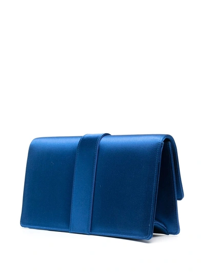 Manolo Blahnik Capri Clutch Bag In Blue