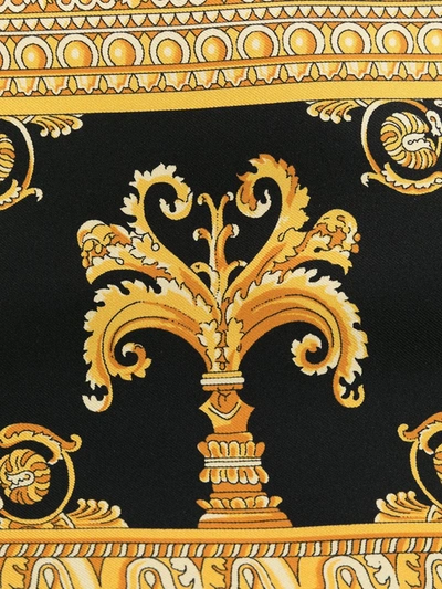 Shop Versace Home Baroque-print Blanket In Black
