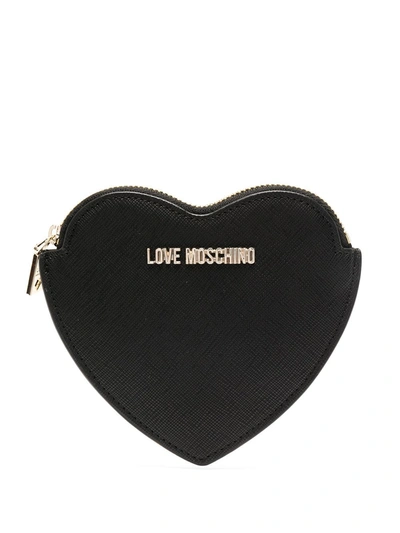 Shop Love Moschino Heart Coin Purse In Black