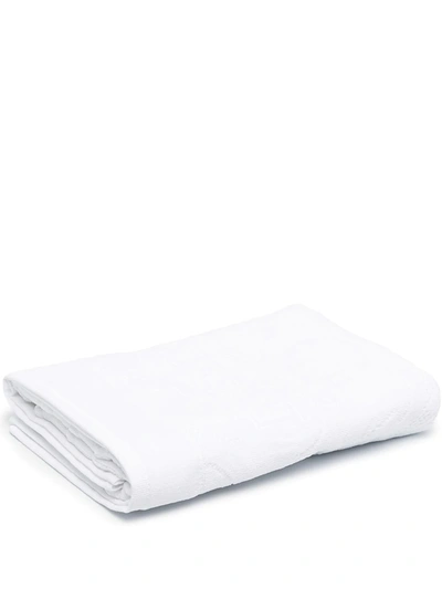 Shop Versace Home Embossed Logo Towel In White