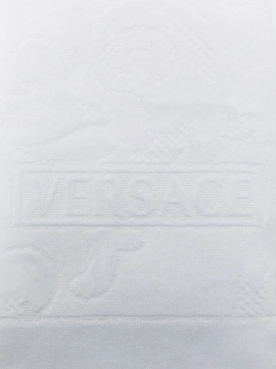 Shop Versace Home Embossed Logo Towel In White
