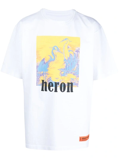 Shop Heron Preston Logo Print Crewneck T-shirt In White