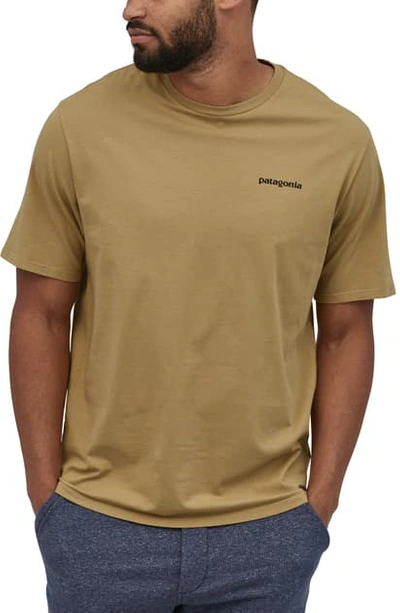 Shop Patagonia P-6 Logo Organic Cotton T-shirt In Classic Tan