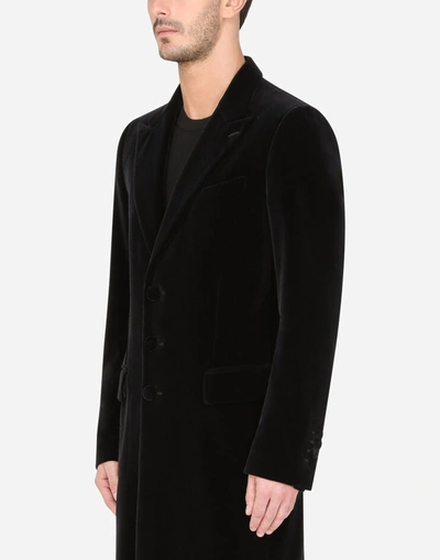 Shop Dolce & Gabbana Clothing - Velvet Coat In Black