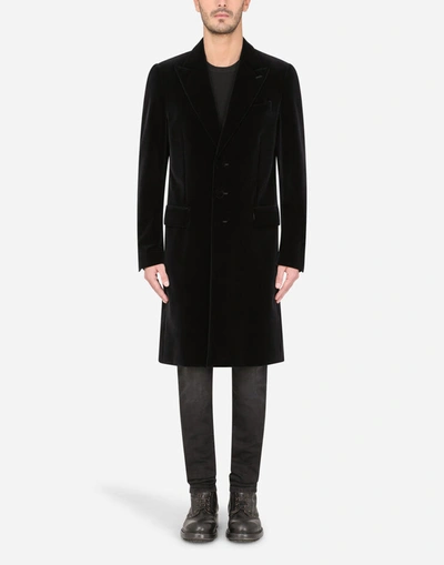 Shop Dolce & Gabbana Clothing - Velvet Coat In Black