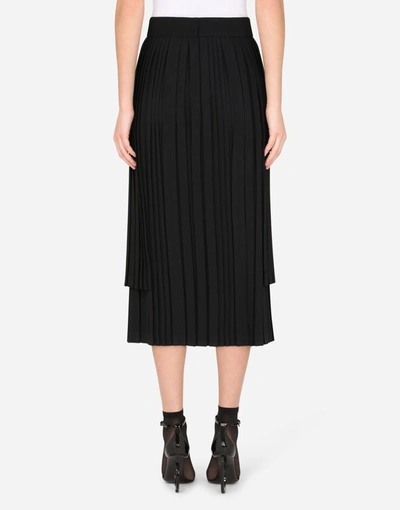Shop Dolce & Gabbana Asymmetrical Pleated Cady Skirt