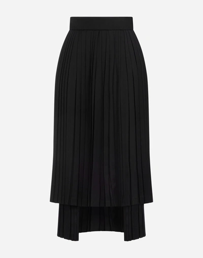 Shop Dolce & Gabbana Asymmetrical Pleated Cady Skirt