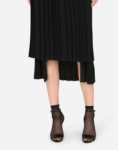 Shop Dolce & Gabbana Asymmetrical Pleated Cady Skirt