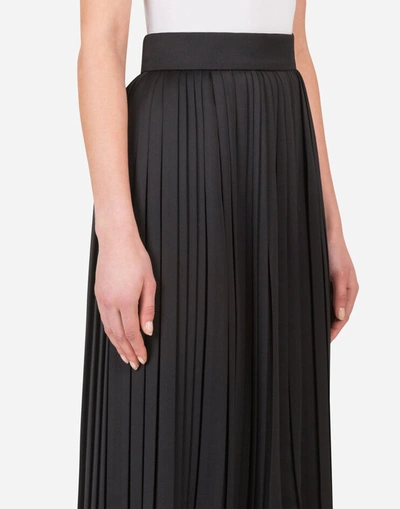 Shop Dolce & Gabbana Asymmetrical Pleated Cady Skirt