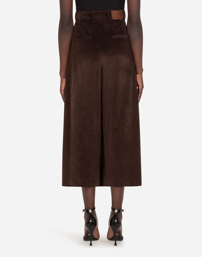 Shop Dolce & Gabbana Wide-leg Corduroy Pants