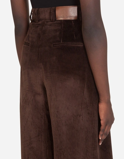 Shop Dolce & Gabbana Wide-leg Corduroy Pants