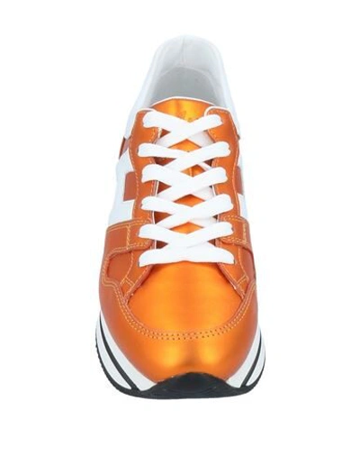 Shop Hogan Woman Sneakers Orange Size 8 Soft Leather