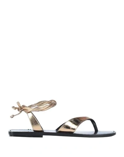 Shop Sigerson Morrison Toe Strap Sandals In Gold