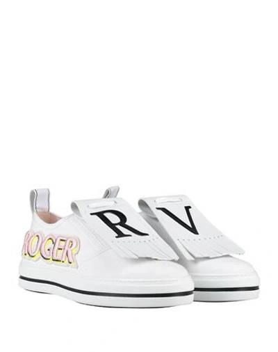 Shop Roger Vivier Woman Sneakers White Size 5.5 Textile Fibers