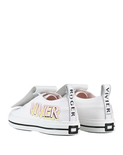 Shop Roger Vivier Woman Sneakers White Size 5.5 Textile Fibers