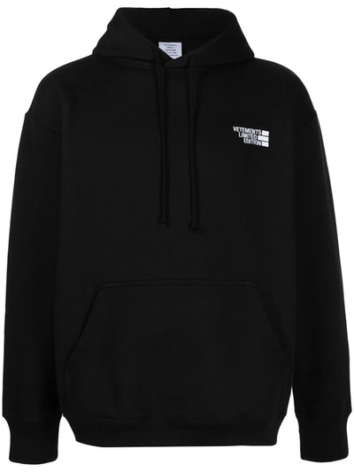 Shop Vetements Logo Limited Edition Hoodie In Black