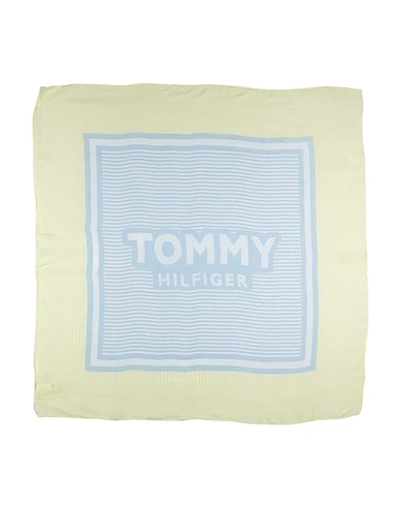 Shop Tommy Hilfiger Square Scarves In Light Yellow