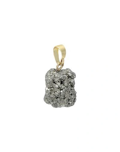 Shop Crystal Haze Fools Gold Woman Pendant Grey Size - Pyrite, Brass, 18kt Gold-plated
