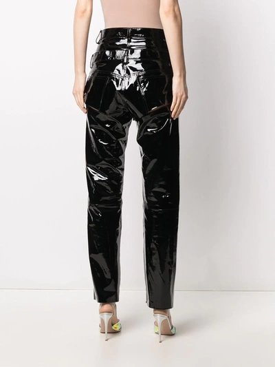 Shop Natasha Zinko Double-waist Straight-leg Trousers In Black