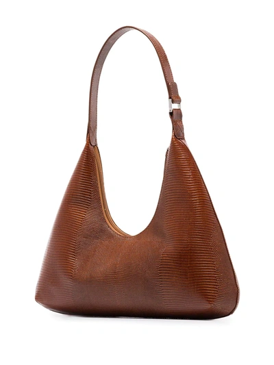 Shop By Far Amber Lizard-skin Effect Shoulder Bag In Brown